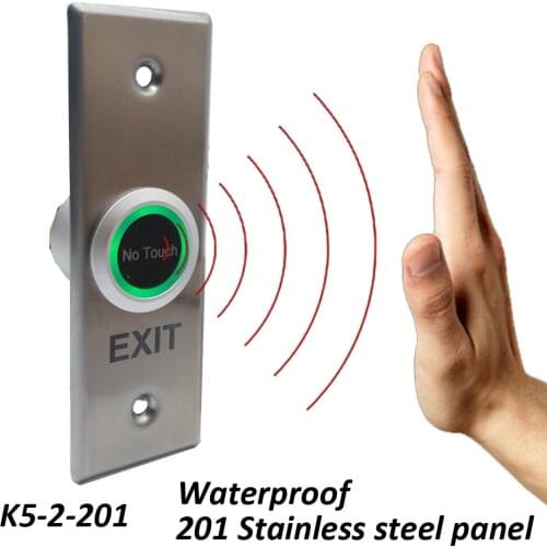 201 stainless steel IP68 Waterproof long Contacless No Touch Infrared Door Exit Button