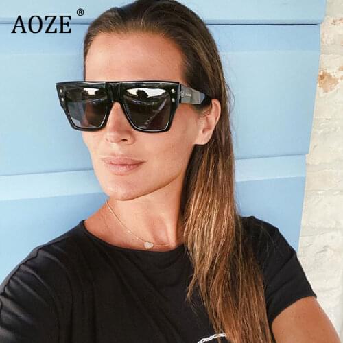 2021 Square Oversized Sunglasses Women Fashion Luxury Brand Flat Top Big Sunglasses Female Vintage Eyewear Shades Oculos De Sol
