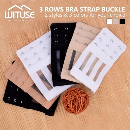 3Pcs/Set Women Bra Strap Extender 3 Rows 3 4 Hooks Bra Extenders Clasp Strap Sewing Tools Intimates Accessories Black/White/Nude