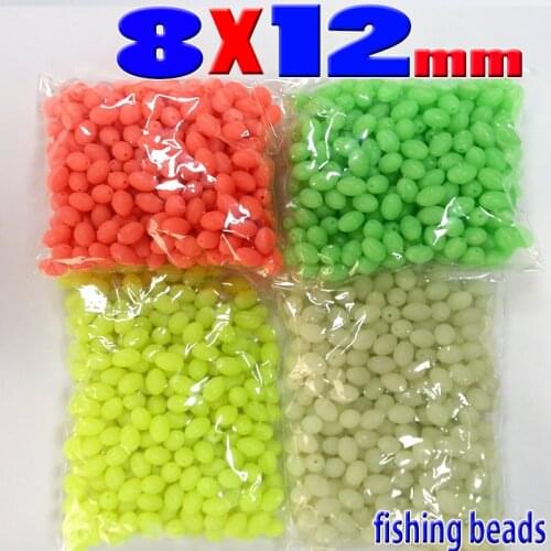 2018big fishing soft owal beads 4 colors fishing lure tool size:8mm*12mm quantity:300pcs/lot hole diameter:1.2mm