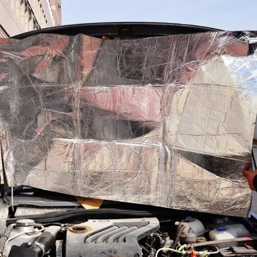 4inch Automotive Engine Hood Trunk Lid Sound Deadening Insulation Material Heat-Resistant Self-Adhesive Soundproof Dampening Mat