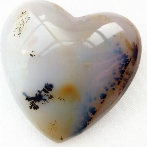 45g gemstone quartz heart natural Seaweed agate crystal heart for gift