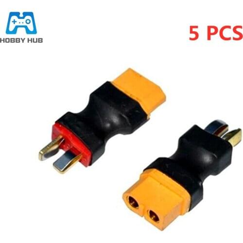5pcs/ lot XT60 Female to T Dean Male Plug Conversion Connector For Battery & Charger RC Quadcopter connector cable
