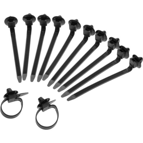 50Pcs Car Cable Fastening Ties Zip Nylon Black Car Auto Cable Strap Push Mount Wire Tie Retainer Clip Clamp Q26 92x5mm