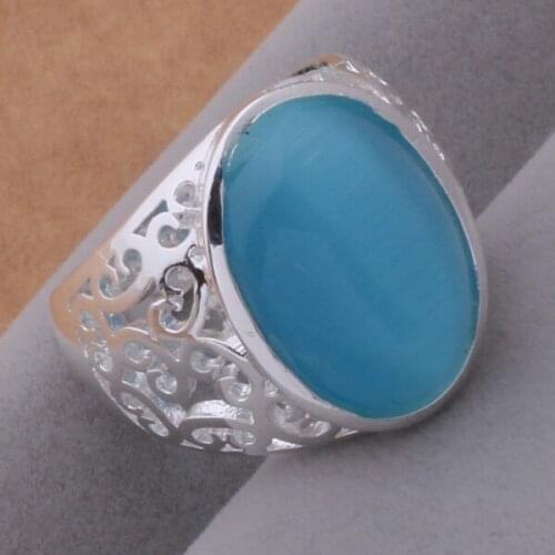 AR419 Fashion Jewelry Silver Color Gifts Popular Rings For Women Luxuriant/sky Blue Stone /arvajjca Binajzua