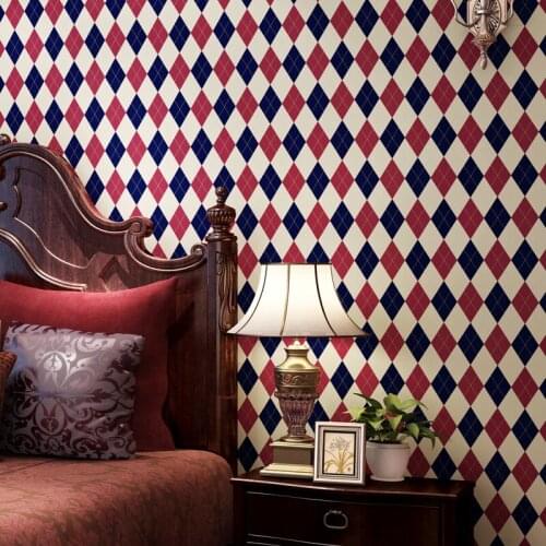 Beibehang box diamond lattice fringes wallpaper for walls 3 d flocking papel de parede 3d wall papers for living room