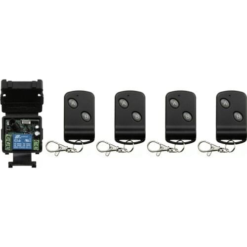 DC12V 24V 1CH Wireless Remote Control Switch Transmitter with Two-button Receiver for Appliances Gate Garage Door/ shutters/lamp