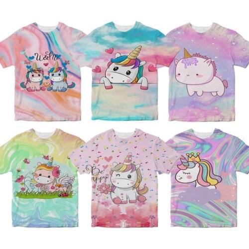 Children 3D Cute Unicorn Tshirts for Kids Cartoon Printed T-shirts Summer Girls Tees Tops Toddler Boys Anime T Shirts Camisetas