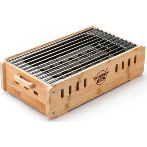 Electric charcoal dual-use smokeless barbecue grills 220V home commercial electric grill pan Bamboo box outdoor charcoal stove 1
