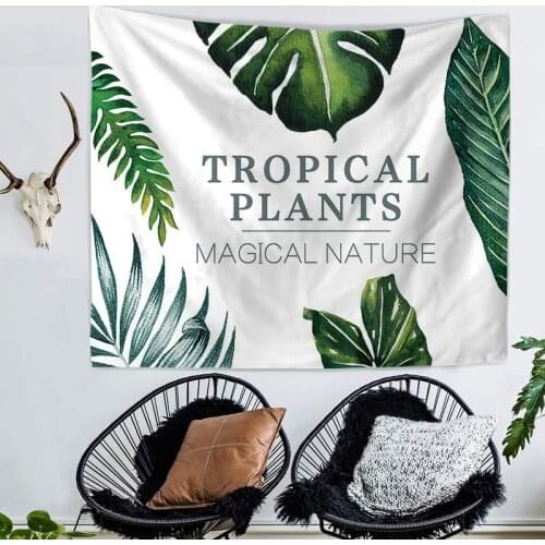 Nordic Style Tapestry Large Size Square Plant Printed Functional Picnic Cloth Beach Towel Blanket Wall Hanging Chic Ornaments