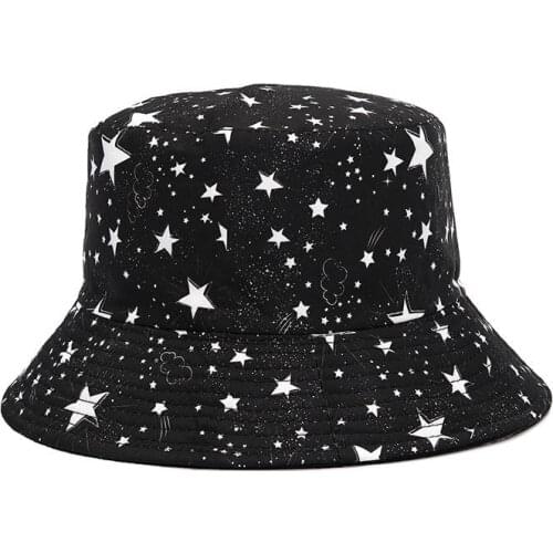 LDSLYJR Cotton Fashion Joker Print Two Sides Wear Bucket Hat Fisherman Hat Outdoor Travel Hat Sun Cap Hats for Men and Women 378