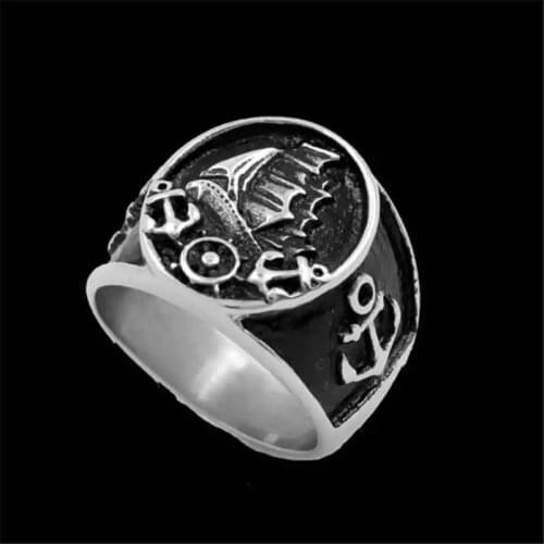 1pc Support Drop Ship Anchor Ring 316L Stainless Steel Jewelry Men Boys Cool Ring