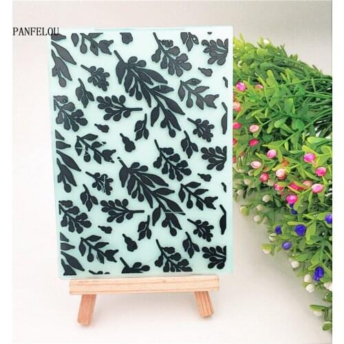 Leaf Stripe Embossing Folders Plastic For Scrapbooking DIY Template Fondant Cake Photo Album Easter Card MakingHalloween