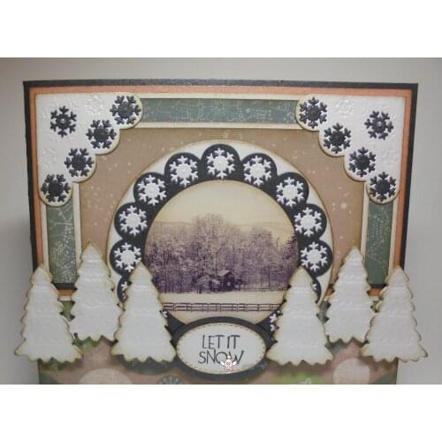 Mmao Crafts Metal Steel Cutting Dies New Christmas tree edge side Stencil For DIY Scrapbooking Paper/photo Cards Embossing Dies