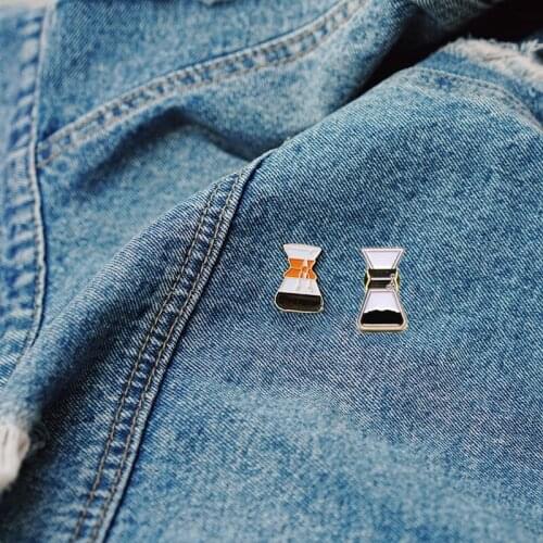 Trendy Coffee Appliance Series Brooches Metal Lapel Pins 2pcs/set Fashion Chemex Pattern Badges Backpack Hat Decoration Supplies