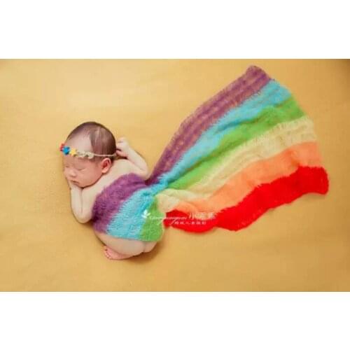 Crochet mohair baby wrap Knitted mohair wrap stretch knit newborn wrap Baby photo prop stretchy knitted wrap Photography