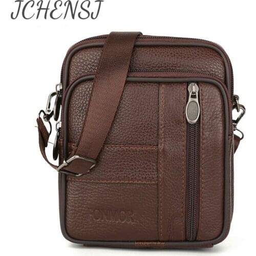 JCHENSJ Multiple Pockets Mens Shoulder Bag Genuine Leather Male Working Travel Cross Body Bag Large Capacity Handbags For Men