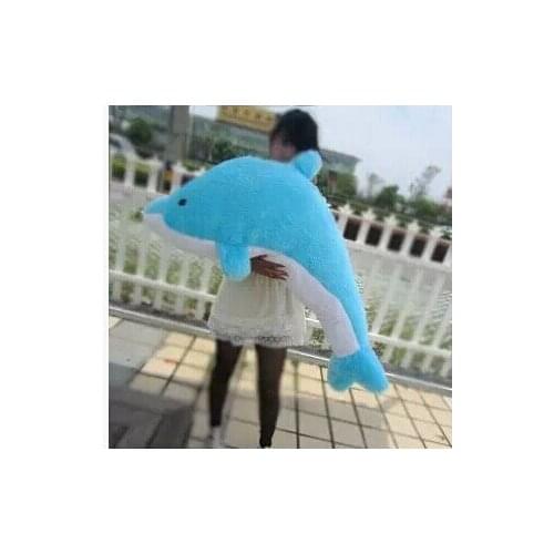 Stuffed animal 80cm blue dolphin plush toy doll gift w1666