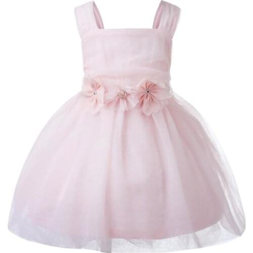 Baby Girl Dress Princess Pink Lace Flower Girl Infant 1 Year Birthday Wedding Party Gown for Baptism Christening 0-2 YEARS