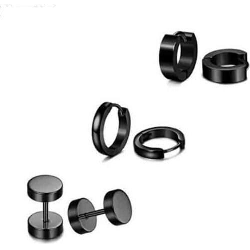 12 Pairs/Set Stainless Steel Punk Earrings Hip Hop Rock Ear Studs Drop Dangle Pendant Unisex Women Men Jewelry Gifts