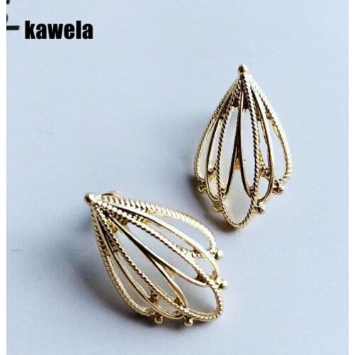 Filigree Wing Alloy Earrings Metal New Modern For Female