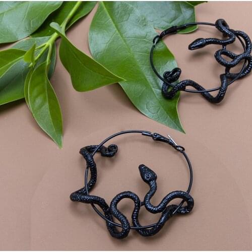 Black Snake Earrings, Snake Earrings, Gothic Earrings, Gothic, Viking Earrings, Statement Earrings
