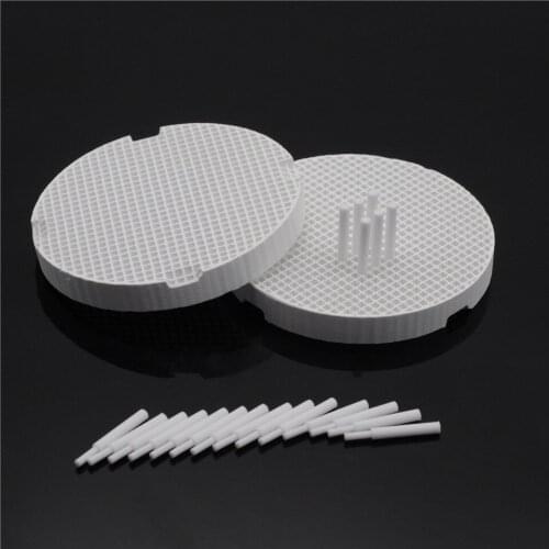Dental 2 Porcelain Honeycomb Firing Trays & 20 Zirconia Ceramic Pins For Dentist Lab Item