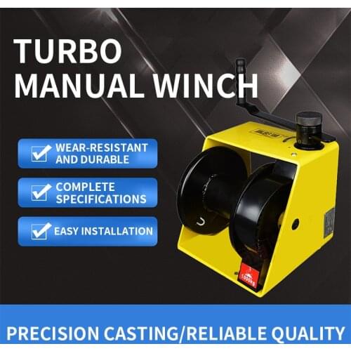 Construction crane turbine manual winch 250KG winch tractor hoist with self-locking winch small