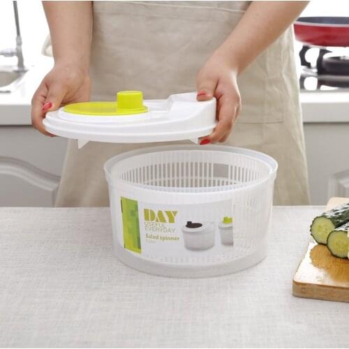 Salad Spinner Lettuce Green Dryer Vegetable Cleaning Washing Drainer Crisper Strainer Practical Kitchen Gadget
