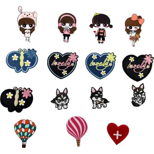 Anime cartoon Erha embroidery hot air balloon badge fabric sewn jeans DIY clothing supplies material accessories 1PCS for sale