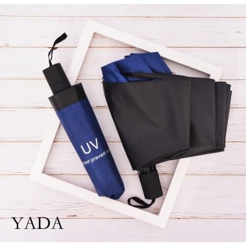 YADA 2021 Ins New Fashion Pure Business 3-Folding Umbrella Rain UV Umbrella For Women Man Windproof Umbrellas YS200108