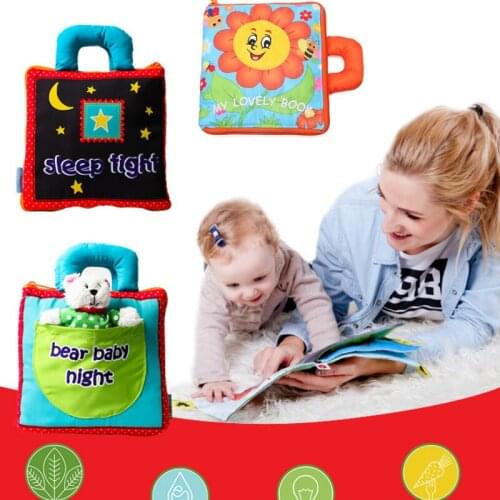 Funny Soft Baby Quiet Cloth Book Infant Bear Night 3D Activity Book Newborn Baby Toys Early educational toy Books for Kids