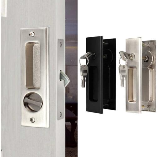 Zinc Alloy Sliding Door Lock Latch Handle Set Bathroom Balcony Cabinet Door Hardware Fittings Single Hook Sliding Door Locks
