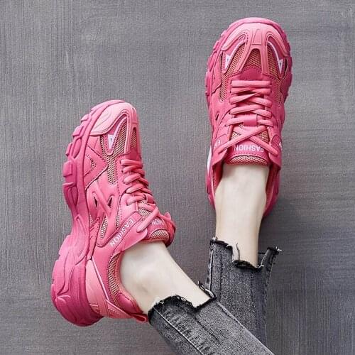 Women sneakers 2020 Autumn new casual pink green