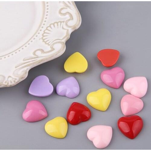 10pcs Japanese Solid Color Love Heart Statement Earrings For Women Fashion Resin Earrings Patch Diy Jewelry Material Accessories