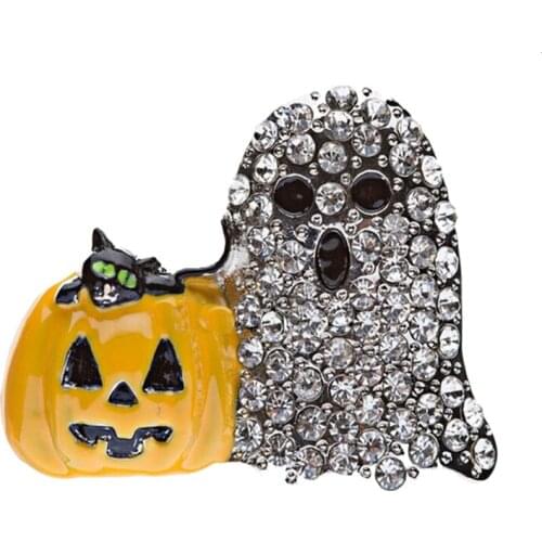100pcs/lot Halloween Pendant Rhinestone Dazzle Ghost Pumpkin Rhinestone Pendant