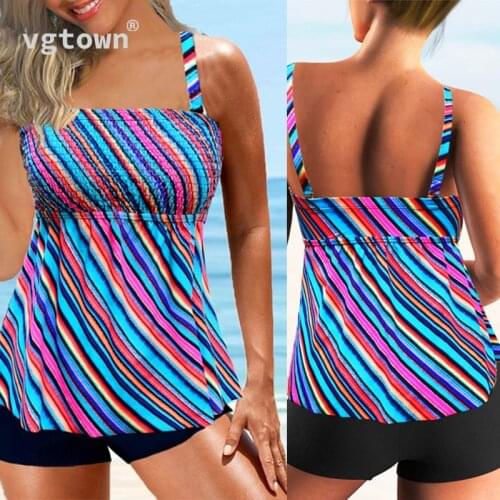 2022 New Women Plus Size 5XL 6XL Striped Tankini Swimjupmsuit Swimsuit Beachwear Padded Swimwear Biquini Swimsuit Female Bathing