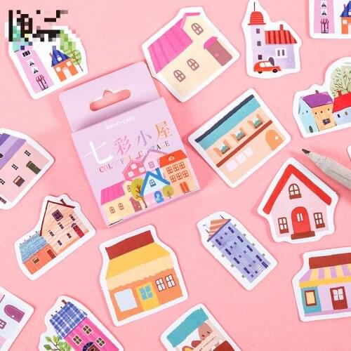 46sheets/set Sticker Set House Series Diy Cute Stickers Ins Style Scrapbooking School Suppliers Stationery Art Supplies