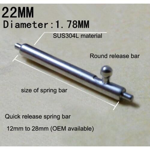 50PCS / lot 22MM Switch spring bar watch repair tools & kits spring bar watch repair parts 304 Stainless steel watch pin