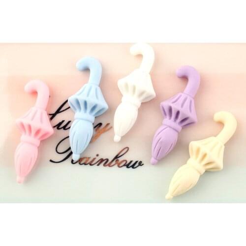 5pcs12*31mm Resin Flatback Umbrella Kawaii Cute Charms Cartoon Marcalon Color Pendants For DIY Jewelry Making Bracelets Necklace