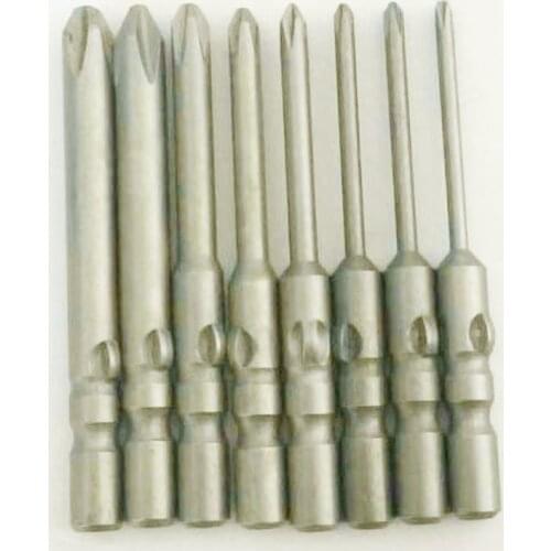 8pcs 800 Phillips Cross Head Magnetic Screwdriver Bits for DC Powered Electric Screwdriver 800 40mm Length PH00 PH0 PH1 PH2