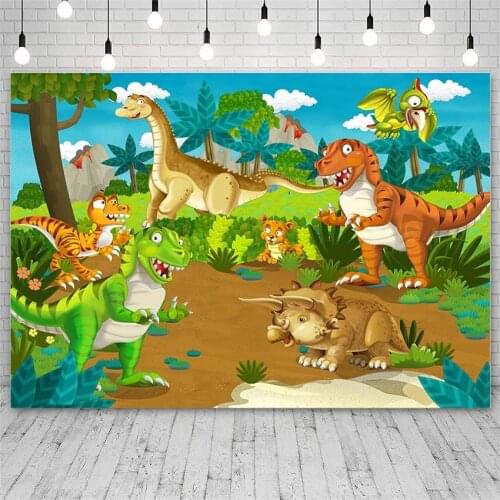 Avezano Backdrop Birthday Party Wild Animal Dinosaur Jungle Photography Background Photo Studio Photozone Photocall Decor Props