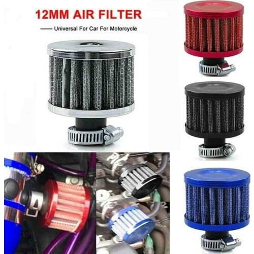 12mm Car Air Filter for Car Motorcycle Cold Air Intake High Flow Crankcase Vent Cover Mini Breather Filters Universal