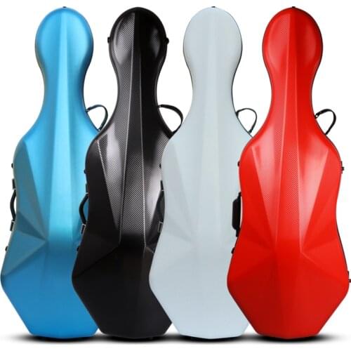 White 4/4 cello case fiber Composite light strong Hard Case 4/4 yinfente Brand