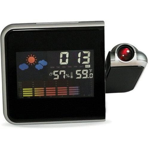 NEW Colorful LED Digital Projection Alarm Clock Temperature Thermometer Humidity Hygrometer Desk Time Projector Clock