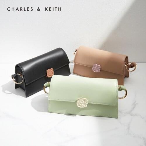 CHARLES＆KEITH New Arrival for Summer 2021 SL2-50151038 Womens lock portable messenger bag
