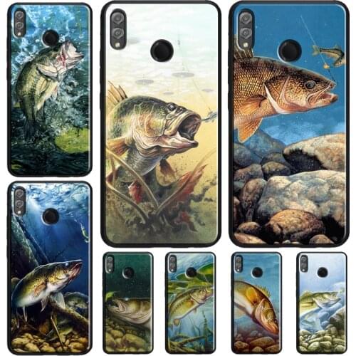 Bass Fish Fishing Case For Huawei Honor 8X 9X 7X 10i 9 10 20 Lite 7A Pro 7C 8A 8C V20 Y6 Y9 Y7 2019 Nova 5T