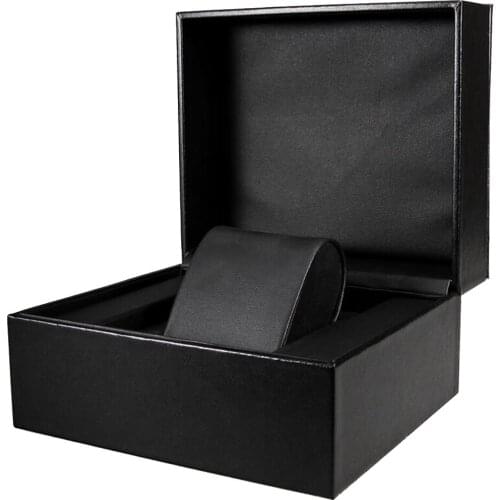 Black Leather Watch Box Single Slot Jewelry Storage Case Organizer Storage