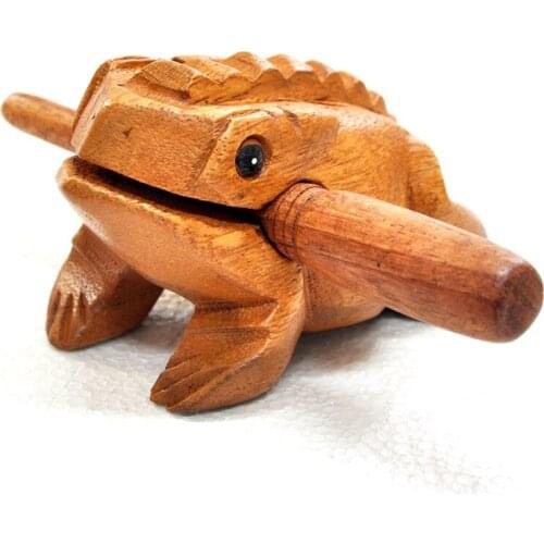 Wooden Lucky Frog Toy Animal Money Frog Clackers Kids Musical Instrument Percussion Toy Gift Children Toys Home Art Decoration