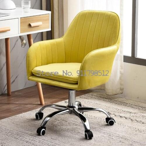 Home Comfortable Backrest Computer Chair Girl Cute Bedroom Lifting Adjustable Height Chair Rotating Pulley Makeup